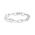 10K White Gold 2.0 Cttw Diamond Heart Link Bracelet