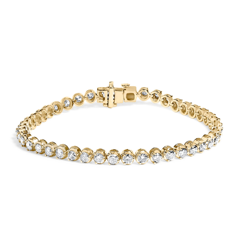 10K Yellow Gold 5.0 Cttw Diamond Tennis Bracelet
