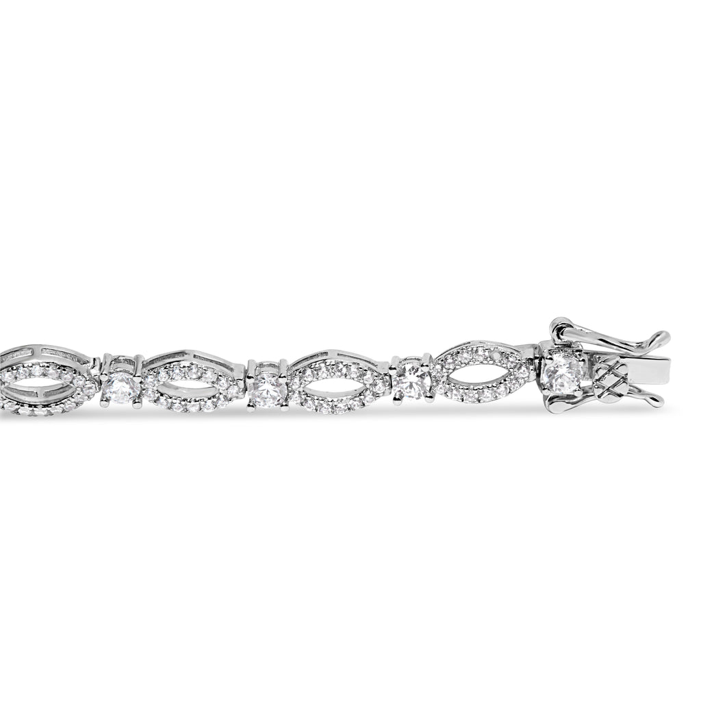 10K White Gold 3.00 Cttw Diamond Link Bracelet