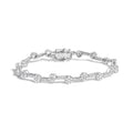 .925 Sterling Silver 2.0 Cttw Diamond Custer Link Bracelet