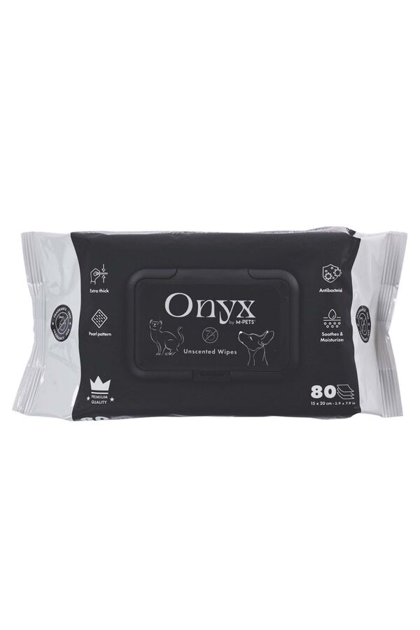 M-Pets Onyx Unscented Pet Cleaning Wipes for Cats & Dogs 80 Count