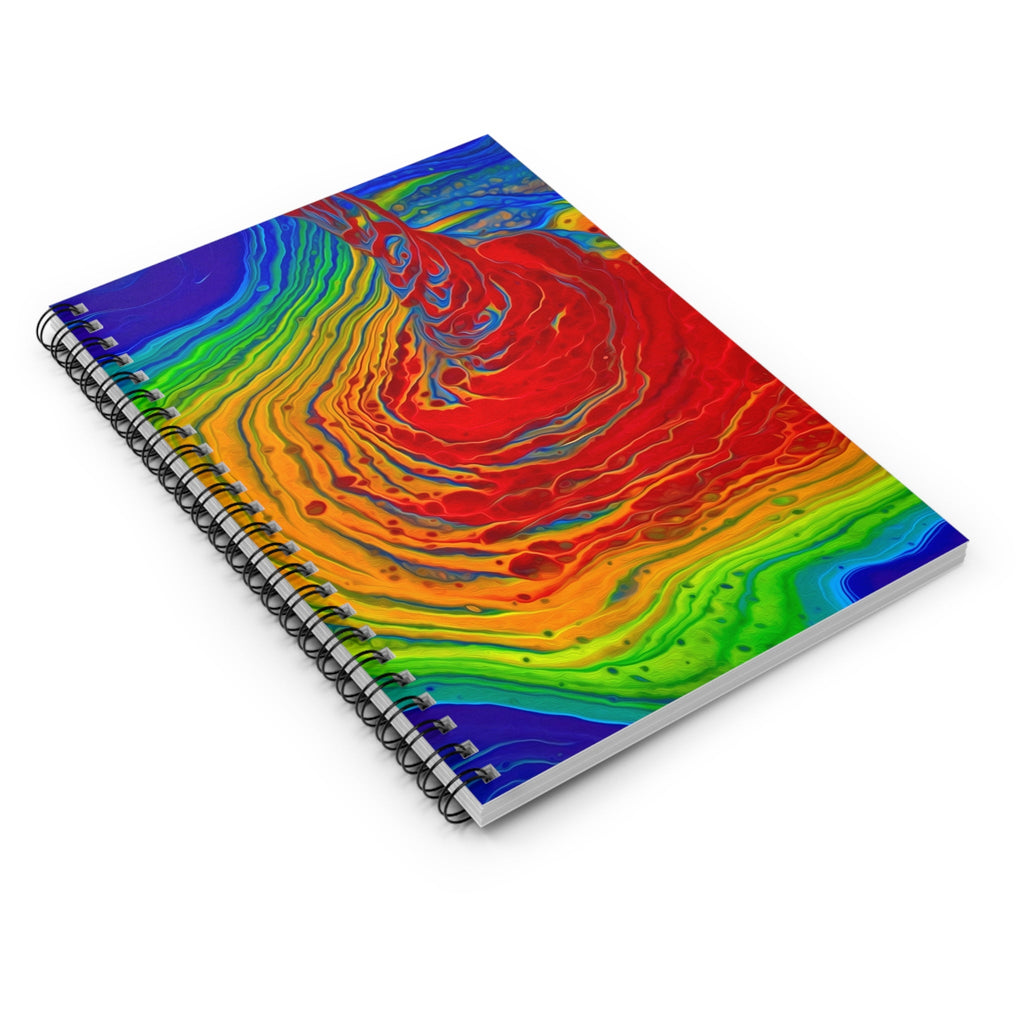 Bespattered Facade Rainbow Vortex Spiral Notebook - Lined Pages
