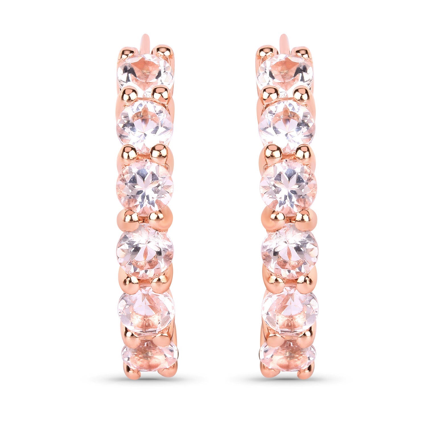 1.08 Carat Genuine Morganite .925 Sterling Silver Earrings