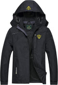 GIISAM Mens Windproof Jacket Waterproof Lightweight Mountain Sport Jacket for Men Hooded Windbreaker Raincoat