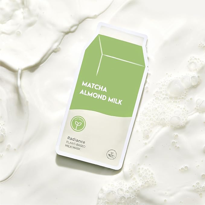 ESW Beauty Matcha Almond Milk - Radiance Plant-Based Milk Face Mask - Revitalizing with Matcha Green Tea & Sweet Almond for Dull, Uneven Skin - Awakens & Revitalizes