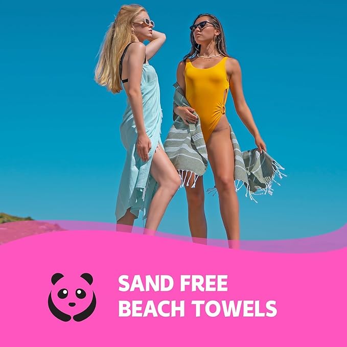 HAVLULAND Turkish Beach Towels Oversized -100% Turkish Cotton Super Soft Lightweight - Absorbent and Quick Drying Bath Towel - Sand Free Beach Towel - Turkish Towels for Adults (Red, 6 Pack)