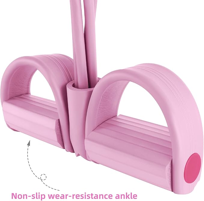 Multi-Function Tension Rope – 4 Tube Resistance Bands with Handles – Sit Up Exercise Equipment Home Gym Tummy Trainer for Men Women