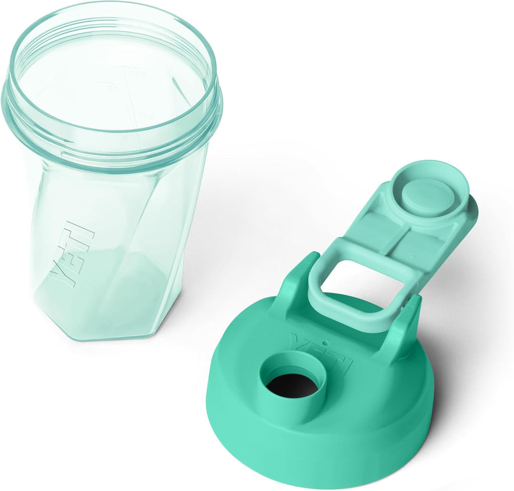 YETI Yonder Helimix Vortex Blender Shaker Bottle Holds up to 20oz | No Blending Ball or Whisk | USA Made | Portable Pre Workout Whey Protein Drink Shaker Cup | Dishwasher Safe, Seafoam
