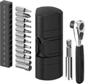 BONE Bike Portable Tool Kit Lite, 12-in-1 Mini Bicycle Repair Capsule, Scratch-Free & Waterproof Silicone Bag for Emergency Maintenance, Cycling Accessory with Ratchet Wrench for Biking & Home Repair