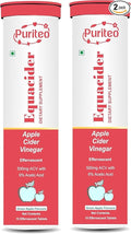 PURITEO-EQUACIDER Apple Cider Vinegar Effervescent Tablets with The Mother, Vegan, No Added Sugar, Non-GMO & Gluten-Free Tablet - (15 Tablets Each, Pack of 2)