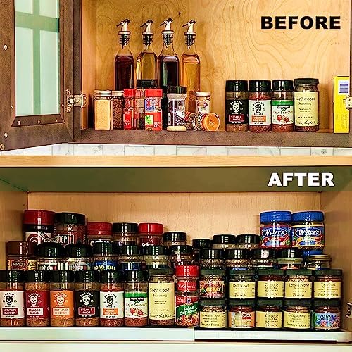 CiWiVOKi 3 Tier Expandable Spice Rack Organizer, Adjustable Length 14.6In-25.8In