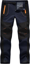 TBMPOY Men's Snow Ski Hiking Pants Waterproof Winter Fleece Lined Pants Camping Skiing Ice Fishing Pants with Belt
