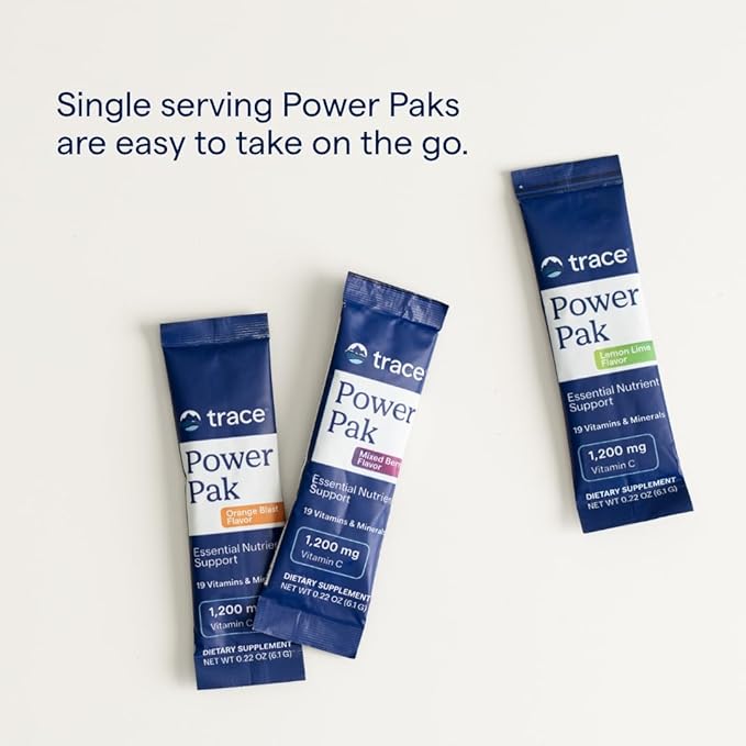 Trace Minerals Power Pak | Electrolyte + Vitamin C, Zinc, Magnesium | Immunity, Hydration & Energy Boost | Acai Berry, Pomegranate Blueberry, Guava Passion Fruit | 30 ct Variety Pack