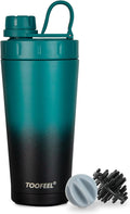 TOOFEEL Stainless Steel Protein Shaker Bottle - 20 oz Double Walled Insulated Cup, Keeps Cold/Hot for Gym Workout Mixes