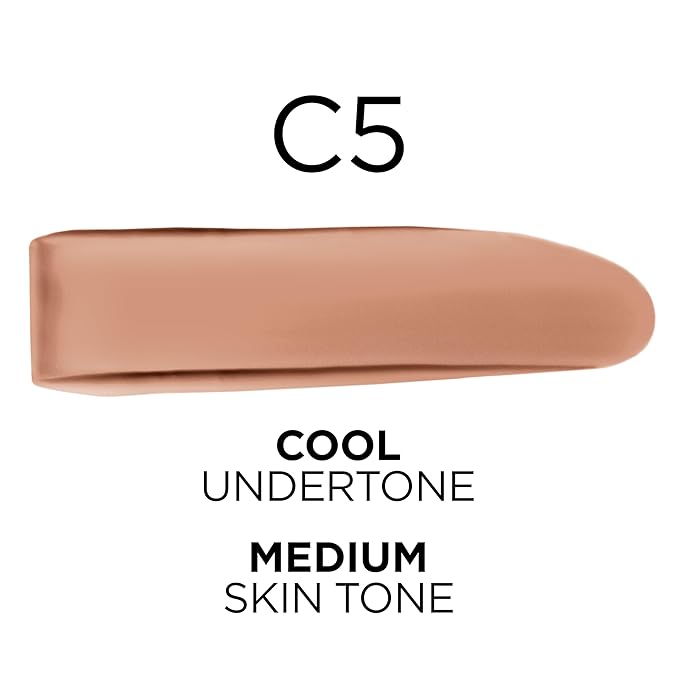L'Oreal Paris True Match Super-Blendable Foundation, Medium Coverage Liquid Foundation Makeup, C5, Medium, 1 Fl Oz