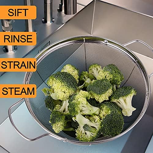 5 Pack 18/8 Stainless Steel Colander Sieves, Rinse or Steam