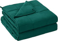yescool Weighted Blanket for Adults (15 lbs, 48" x 72", Dark Green) Cooling Heavy Blanket for Sleeping Perfect for 140-160 lbs, Twin Size Breathable Blanket with Premium Glass Bead, Machine Washable
