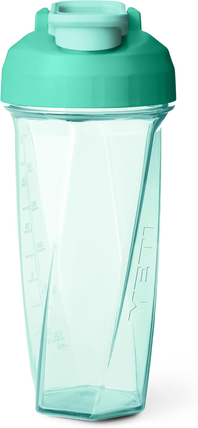YETI Yonder Helimix Vortex Blender Shaker Bottle Holds up to 27oz | No Blending Ball or Whisk | USA Made | Portable Pre Workout Whey Protein Drink Shaker Cup | Dishwasher Safe, Seafoam