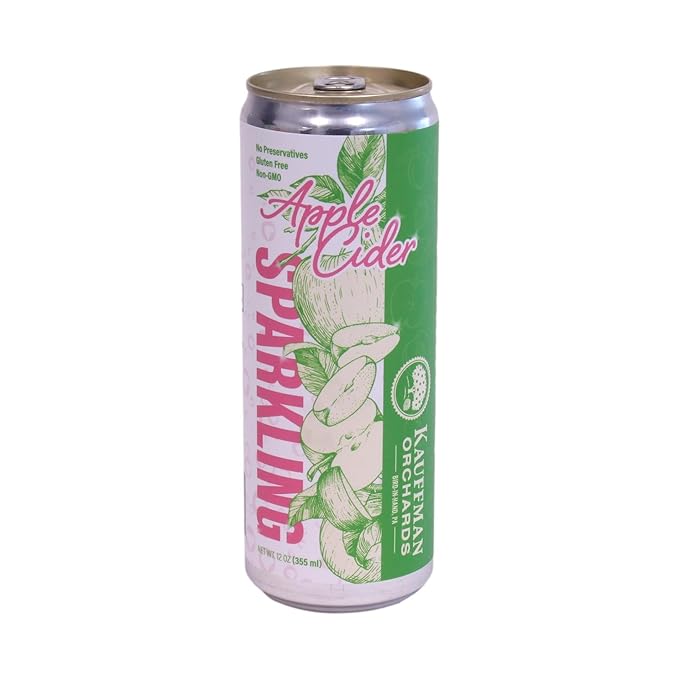 Kauffman Orchards Sparkling Apple Cider, 12 oz. Can (Pack of 6)