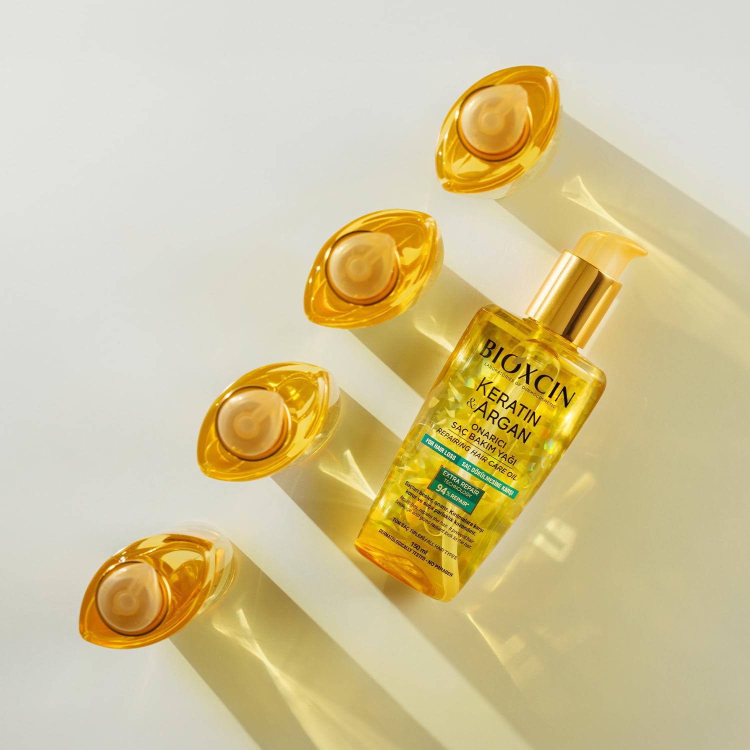 Bioxcin Keratin & Argan Hair Care Oil - Nourishing, Anti-Frizz, Daily Use Hair Oil for Damaged Hair