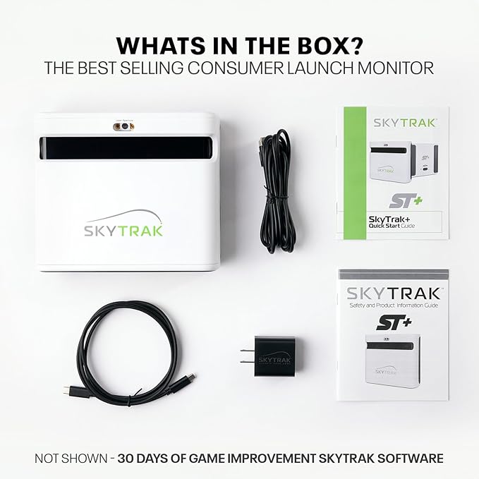 SkyTrak+ Launch Monitor & Golf Simulator Protective Shield - Tour-Level Swing Analysis with Dual Doppler Radar, Enhanced Camera, Real-time Simulation, Wi-Fi, USB-C Charging