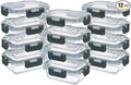 24-Piece Small Glass Food Storage Containers with Lids Airtight, 1.5 Cup Meal Prep Containers Set, Microwave&Dishwasher Safe, Leak-Proof, BPA-Free, Grey