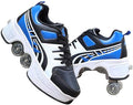 Double-Row Deform Wheel Automatic Walking Shoes Invisible Deformation Roller Skate 2 in 1 Removable Pulley Skates Skating Parkour