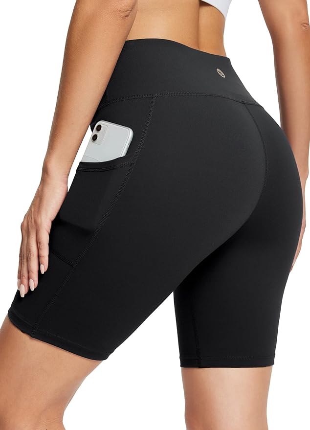 baleaf Women's 8"/ 5"/ 3" Biker Shorts High Waist Yoga Workout Gym Running Volleyball Spandex Shorts with Pockets