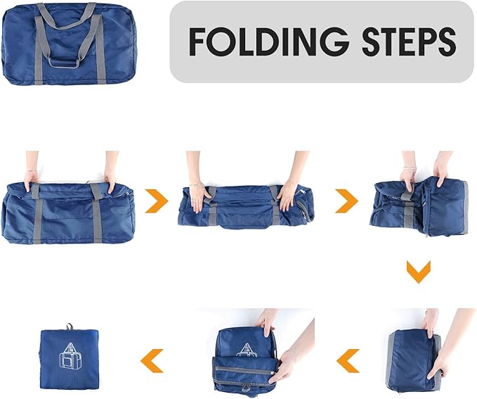 WANDF Foldable Travel Duffel Bag 60-120L Duffle Carry on for Women and Men