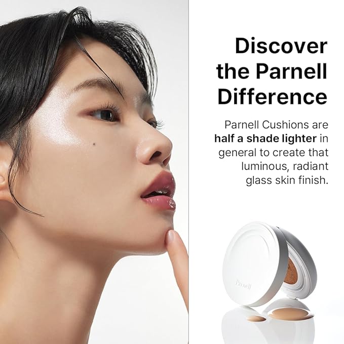 Parnell Cicamanu Serum Cushion 53N Ganache 0.52 fl oz | Hydrating Serum Foundation for Soothing, Pore Blurring & Radiant Glass Skin | Lightweight Korean Cushion for Sensitive Skin | K-Beauty
