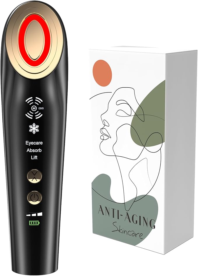 Radio Frequency Skin Tightening Machine for Face - Facial Neck Anti-Aging Device Microcurrent Lifting Massager Wrinkle Reduction Firming, and Toning - Advanced Technology for Aging Issues