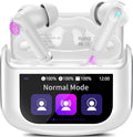 Wireless Earbuds, Bluetooth 5.4 Headphones with Multifunctional Touch Screen, 48H Bass Stereo Ear Buds with ANC/ENC Noise Cancelling/Transparency Mode, IPX7 Earphones with 5 EQ Modes, White