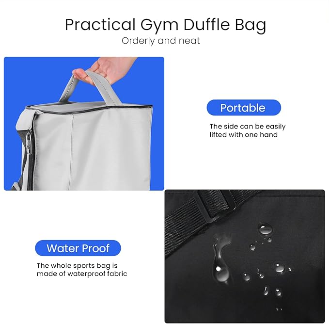 C&F BOGMOST Small Gym Bag for Women & Men,Small Lightweight Duffel Bag Carry On Bags Mini Duffel Travel Bag Waterproof Sports Bags for Workout/Sport/Travel, Deep purple