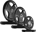 RitFit Olympic Rubber Grip Plates for Barbell, 2-Inch Weight Plates for Weightlifting and Strength Training in Home & Gym, Single, Pair and Sets(2.5/5/10/25/35/45 LB)