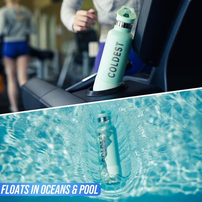 Coldest Insulated Water Bottle with Straw Lid - Stainless Steel Metal Insulated Bottle for Men & Women (Clouds of Tie Dye, 32 oz)