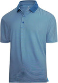 Esabel.C Jacquard Golf Shirts for Men Moisture Wicking Short Sleeve Performance Dry Fit Active Mens Polo Shirts