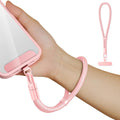 saxsion Lanyard for Phone, Self-Locking Phone Wrist Strap with 0.4mm Ultra-Thin Clip & 360° Hook, Anti-Drop Strap (Pink)