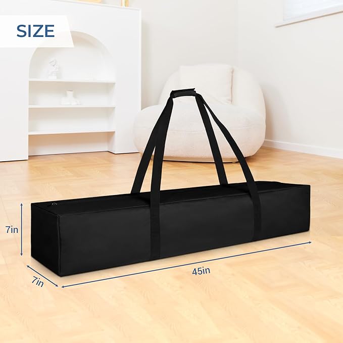 COOLBEBE 45Inches Tripod Carrying Case Bag Water Resistant Long Duffle Bag, Extra Large Zipper Foldable Storage Bag for Fishing Pole, Tripod, Tent, Umbrella (45"x 7"x 7", Black)