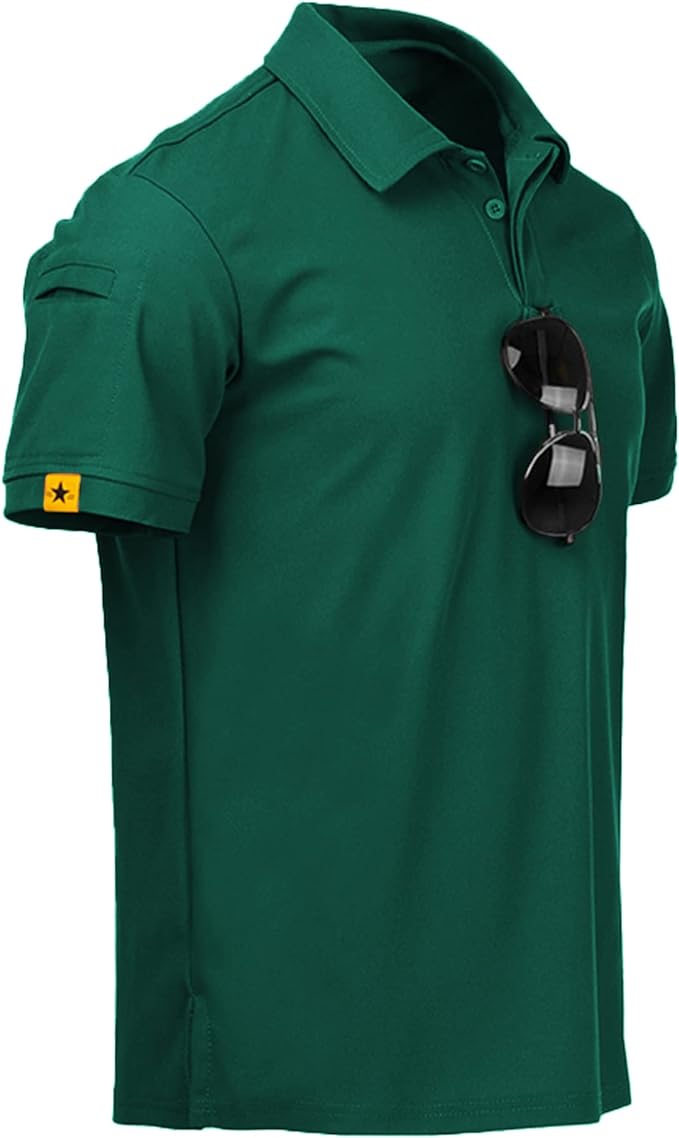 SCODI Mens Polo Shirts Performance Short Sleeve Tactical Shirts Athletic Golf Shirt for Men Daily Casual Collared T-Shirt