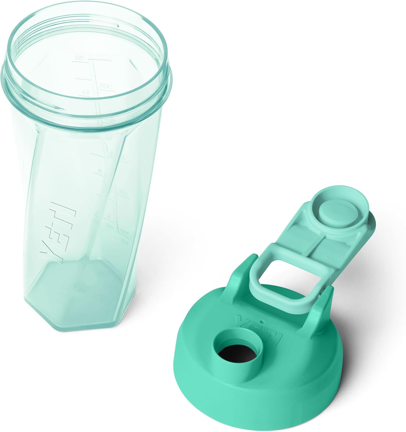 YETI Yonder Helimix Vortex Blender Shaker Bottle Holds up to 27oz | No Blending Ball or Whisk | USA Made | Portable Pre Workout Whey Protein Drink Shaker Cup | Dishwasher Safe, Seafoam