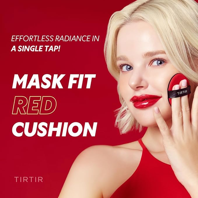[*Mini Size*] TIRTIR Mask Fit Red Cushion Foundation | Full coverage, Weightless, Skin fit, Satin Glow Finish, Korean Makeup, beauty, Tattoo cover up, Buildable (#24N Latte, 0.15 Fl Oz)