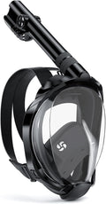 W WSTOO Full Face Snorkel Mask Adults,Suitable for Beginners Dry Top Snorkeling Gear,Can Your Mouth or Nose to Breathe,180 Degrees Panoramic View,Anti-Fog Anti-Leak,Summer Travel and Vacationing Gifts