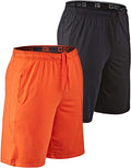 DEVOPS Men's 2-Pack Loose-Fit 10" Workout Gym Shorts with Pockets