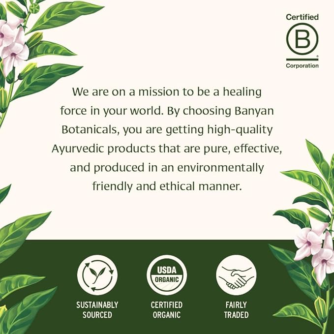 Banyan Botanicals Joyful Heart CCF Tea Loose Leaf Organic Herbal Tea Uplifting and Aromatic with Hibiscus, Tulsi, and Rose 1.5 oz. Non-GMO Sustainably Sourced