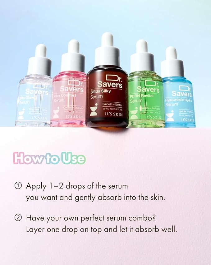 IT’S SKIN Dr.Savers PDRN Revital Serum 1.01 fl.oz, Hydrating and Rejuvenation Face Serum with PDRN and Plant Based Complex, Skin Barrier Support and Lightweight, Sensitive Skin, Korean Skincare