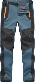 Rdruko Men's Snow Ski Pants Waterproof Insulated Winter Outdoor Snowboard Hiking Fleece Pants with Belt