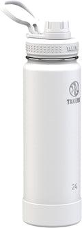 Takeya Actives Water Bottle with Spout Lid - Bottle with Double Stainless Steel Insulation - Dishwasher Safe & BPA-Free - Bottle with Spout Lid & Removable Bumper - 24 oz, Arctic