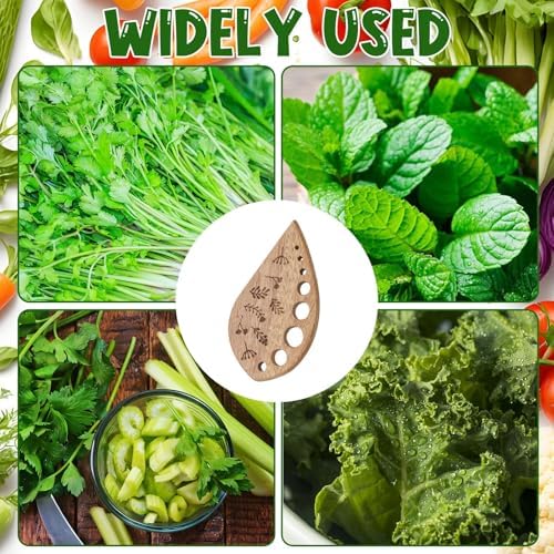 Wooden Leaf-Shaped Vegetable Separator, Pottery Herb Stripper Tool Supplies