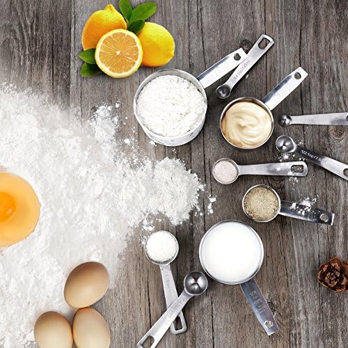 Accmor 11 Piece Stainless Steel Measuring Spoons Cups Set, Premium Stackable