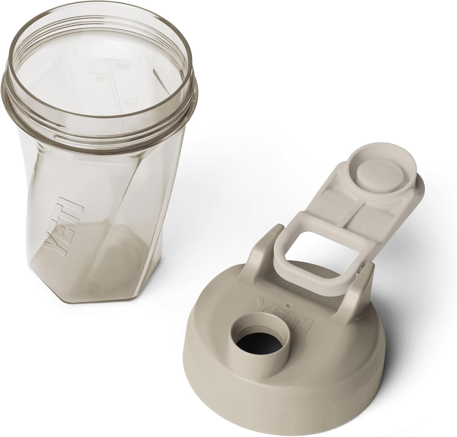 YETI Yonder Helimix Vortex Blender Shaker Bottle Holds up to 20oz | No Blending Ball or Whisk | USA Made | Portable Pre Workout Whey Protein Drink Shaker Cup | Dishwasher Safe, Cape Taupe